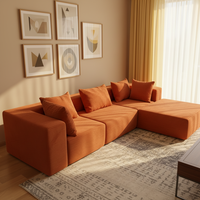 Moderno Juego de Sofás Modulares en Forma de L - Sofá Cómodo de Compresión Ligera sin Vacío para Sala de Estar - Muebles Modulares