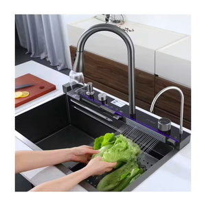 Nuovissimo Lavello da <span class=keywords><strong>Cucina</strong></span> Quadrato Multifunzionale in Acciaio Inox 304 con Rubinetto Esclusivo da Incasso per Hotel e Ristoranti - Product Image 6