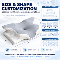 Oreiller de lit orthopédique en mousse à mémoire de forme, forme papillon ergonomique, soutien du cou pour un sommeil confortable