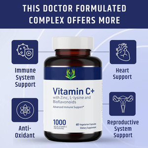 OEM ODM วิตามิน C แคปซูล1000มก. พร้อมสังกะสี <span class=keywords><strong>L</strong></span>-<span class=keywords><strong>lysine</strong></span> HCl สนับสนุนระบบภูมิคุ้มกันอาหารเสริมมังสวิรัติแบบเม็ดวิตามินซี