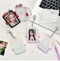 Porte-cartes en acrylique Premium 3 pouces bicolore Ailes d'ange, Étui rigide pour cartes photo et badges d'identification, et Protecteur de cartes de haute qualité