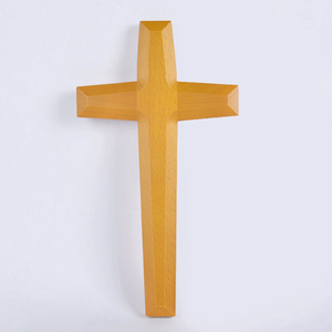 Croix religieuse en bois de <span class=keywords><strong>hêtre</strong></span> <span class=keywords><strong>massif</strong></span> de haute qualité, gravée, écologique, souvenir pour la maison, décoration murale, vente en gros - Product Image 3