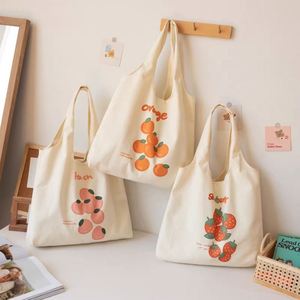 Sac fourre-tout esthétique en toile avec motif pour femme, cadeau, sac fourre-tout en coton robuste pour les vacances, le shopping, les courses - Product Image 2