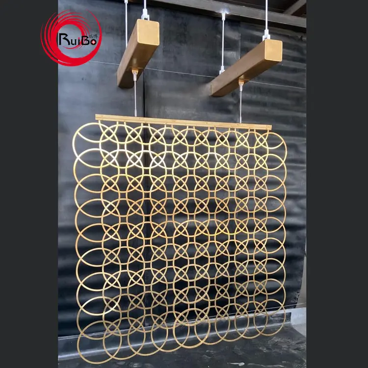 High quality idea laser cut brass decorative hanging screen partition privacy panels