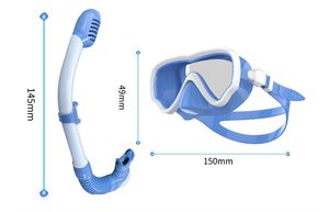 बच्चों के दो टुकड़े स्कूबा डाइविंग सेट, एंटी-फॉग ग्लास लेंस के साथ स्नॉर्कलिंग सांस लेने वाली ट्यूब और स्विमिंग मास्क - Product Image 5