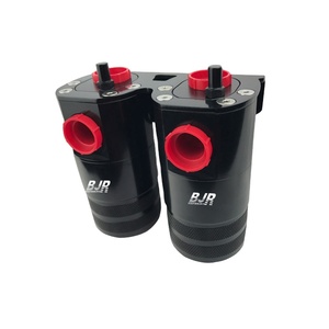 ถังดักไอน้ำมันเชื้อเพลิง BJR Automotive คุณภาพสูง แบบยูนิเวอร์แซล สำหรับ<span class=keywords><strong>รถ</strong></span>แข่ง ผลิตจากอะลูมิเนียม CNC พร้อมข้อต่อ AN10 คู่ สำหรับดัดแปลง/อัพเกรดรถยนต์ - Product Image 1