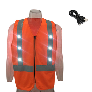 سترة سلامة عاكسة, سترة ذات تصميم جديد من الفئة 2 مقاومة للماء ذات ضوء أحمر وامض ، سترة سلامة عاكسة Led <span class=keywords><strong>Hi</strong></span> <span class=keywords><strong>Vis</strong></span> لهيكل أمان العمال - Product Image 2