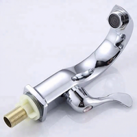 Robinet de lavabo monotrou moderne en alliage de zinc chromé, à montage sur plan, pour eau froide, idéal pour hall, hôtel, appartement, villa, maison.