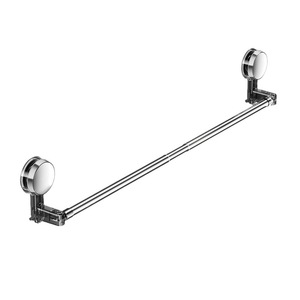 Porte-serviettes mural moderne en acier inoxydable à 2 barres réglables, sans perçage, pour salle de bain - Product Image 5
