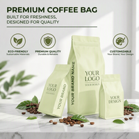 YOUYI Impression personnalisée 250g 500g Sachets à fond carré recyclables mats pour café avec valves