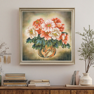 Tranh nghệ thuật tường hoa mẫu đơn Trung Quốc thủ công phong cách hoa tulip, tranh đá sa thạch trang trí nhà khách sạn và đồ trang trí nghệ thuật hoa - Product Image 3