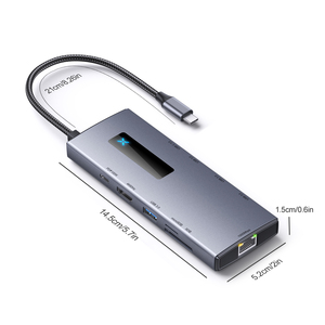 Wisesir USB3.0 RJ45 Ethernet SD TF Đầu Đọc Thẻ Docking Station cá mát 10-in-1 <span class=keywords><strong>USB</strong></span> C <span class=keywords><strong>HUB</strong></span> 4K 60Hz HDTV Loại C PD 100W cho PC - Product Image 4