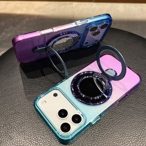 Senyork gradual colors glitter mirror magnetic holder transparent phone case clear cover for iPhone 17 <b>pro</b> max 16plus 15 14 - Product Image 5