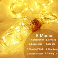 Guirnalda de Luces Navideñas con Control Remoto y Temporizador, 3x1m, Blanco Cálido, USB, 8 Modos, Luces de Hielo de Alambre de Cobre para Halloween, Decoración Festiva