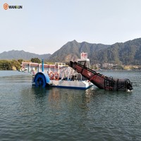 Récolteuse de plantes aquatiques multifonctionnelle entièrement automatique à haute productivité, machine de nettoyage de rivières pour l'élimination des roseaux et des algues
