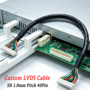 Câble Plat en Cuivre Étamé OEM d'Usine 40 Broches LVDS SHDR-40V-S-B avec Micro Connecteur 1,0 mm pour Écran LCD d'Ordinateur Portable et Affichage Numérique - Product Image 1