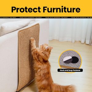 Tapis griffoir en sisal naturel en gros, avec autocollants magiques adhésifs pour le sol - Product Image 6