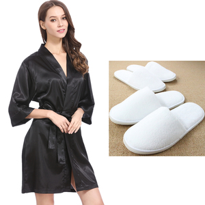 Accesorio de Moda, Kimono de Seda <span class=keywords><strong>y</strong></span> Satén para Mujer, <span class=keywords><strong>Bata</strong></span> de Boda con Pantuflas Desechables Blancas, Juego de Pantuflas para <span class=keywords><strong>Novia</strong></span> <span class=keywords><strong>y</strong></span> Damas de Honor - Product Image 1