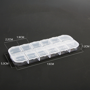 12 Grid Plastic <b>Storage</b> <b>Box</b> Nail Art Decor Accessories Diamond Painting <b>Tool</b> Jewelry Bead Salon Manicure Organizer Container - Product Image 3