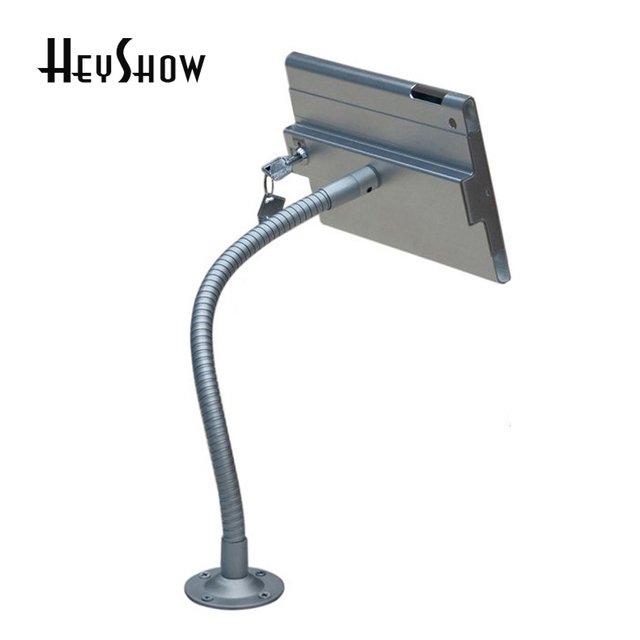 HeyShow TLS021 Foldable Aluminum Alloy Gooseneck Tube Mini iPad Security Anti-Theft Lockable for Stand Display Holder