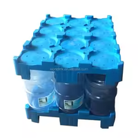 Palette Euro en plastique HDPE robuste et durable pour le transport en entrepôt de bouteilles d'eau de 5 gallons