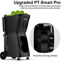 Máquina de pelotas de tenis programable PUSUN PT Smart Pro con aplicación para teléfono inteligente Control de giro de oscilación aleatoria y batería de larga duración