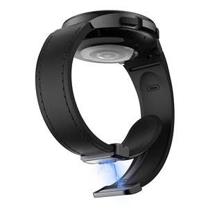 Bracelet de montre compatible avec Samsung <span class=keywords><strong>Watch7</strong></span>, bracelet en cuir et silicone, boucle magnétique pliable, bracelet de 20 mm, bracelet de poignet - Product Image 3