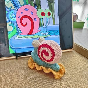 Tricoté à la main farci doux ornements décoratifs sûr Amigurumi Crochet Bob l'éponge <span class=keywords><strong>escargot</strong></span> <span class=keywords><strong>Gary</strong></span> jouet - Product Image 4
