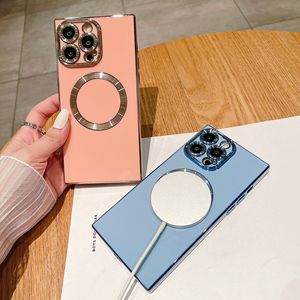 Fantaisie Mode Solide Couleur <span class=keywords><strong>Carré</strong></span> Galvanoplastie Doux TPU Téléphone étui pour <span class=keywords><strong>iphone</strong></span> 15/14/13/12 Pro Max Couverture - Product Image 3
