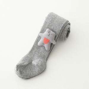 Neueste Strumpfhose für Mädchen, Einfarbig mit Tier-Bär-Accessoire, aus Baumwolle, Süße Designer-Kinderstrumpfhose, Gestrickt mit Individuellem Logo, Standardgrößen 2/3J-7/8J - Product Image 4