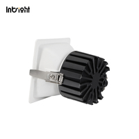 Plafonnier LED COB encastré carré à encoche profonde 8W-40W IP65, Downlight en option à motif nid d'abeille pour éclairage commercial