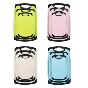 Wholesale 3 Pieces Chopping Board Use Meat Veggie Fruit Cutting <b>Plastic</b> Wheat Straw Cutting Board Set for Home Kitchen - Product Image 1
