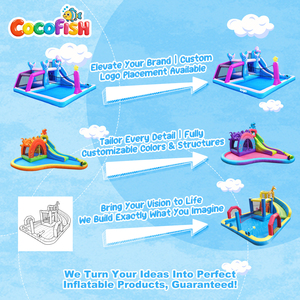 Toboggan aquatique gonflable Cocofish Sirène pour enfants, château gonflable extérieur avec piscine intégrée pour les enfants <span class=keywords><strong>de</strong></span> 3 à 10 ans - Product Image 5