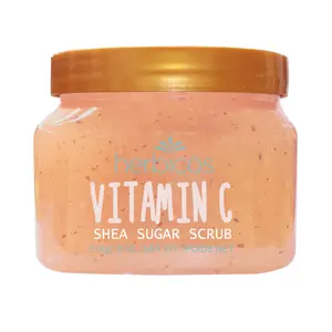 Logo personalizzato 18oz pulizia profonda della pelle sbiancante vitamina C zucchero di karité Scrub per il corpo