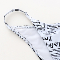 Maillot de bain micro bikini à nouer dans le dos, imprimé journal, sexy, string