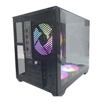 Gabinete de PC para Juegos Manmu MicroATX Mid Tower RGB con Panel Lateral de Aleación de Aluminio y Acero, Color Negro, en Stock
