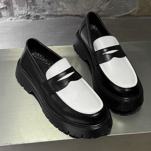 Zapatos de Vestir Personalizados de Microfibra para Hombre, Tallas 38-44, Plataforma Gruesa, Plantilla de PU, Punta Cerrada, Color en Contraste, Mocasines Casuales de Verano y Otoño - Product Image 3