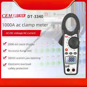 แคลมป์มิเตอร์ดิจิตอล AC รุ่น <span class=keywords><strong>CEM</strong></span> 1000A ดีไซน์แบบสองหัววัด รุ่น DT3340 สำหรับการวัดแรงดันไฟฟ้า ความต้านทาน และงานบำรุงรักษา - Product Image 2