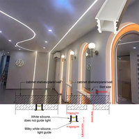 Profil en silicone flexible 1212 pour bande LED, pour créer des éclairages de contour pour armoires, placards, bibliothèques, plafonds, murs