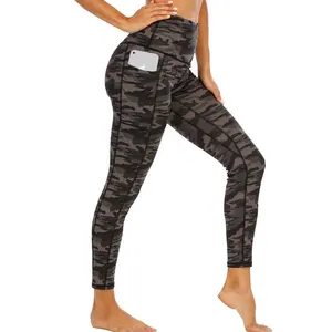 Multi Activewear Pantalones de yoga Medias de entrenamiento Cintura alta Mujeres Sin costuras Scrunch Butt Leggings Camo para mujeres OEM Impresión digital