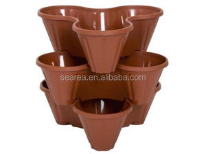 Vente en gros de jardinières empilables en plastique par les fabricants pour la plantation de fleurs herbacées fraises jardins verticaux - Product Image 2
