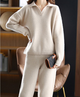 Ensemble Pull et Pantalon Femme Personnalisé en Gros – Tendance Populaire, Grande Taille, Laine Cachemire Tricotée, Style Décontracté, Deux Pièces