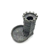 Menara dadu Dnd logam plastik naga dan dugeon Display peran istana Resin cetak 3D untuk Aksesori bergulir