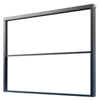 Ventana Corredera Doble de Aluminio con Rejilla Negra para Sala de Estar, Restaurante, Hotel, Villa, Cafetería, Estilo Moderno, Personalizada por Wharton Commercial