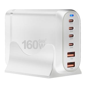 160 Вт зарядное устройство USB C Тип C PD 65 Вт GaN Быстрая зарядка 4 USB-C + 2 USB-A 6 портов настольная зарядная станция для телефона планшета и ноутбука - Product Image 6