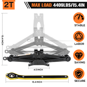 Wholesale U-head Portable 2 Ton Steel Scissor Lift <strong>Car</strong> <strong>Jack</strong> with Ratchet Wrench - Product Image 2