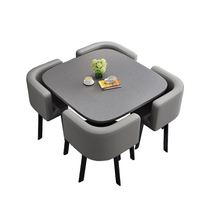 Ensemble de table à manger moderne avec 4 chaises pour la cuisine, l'hôtel, l'école ou la salle de bain dans un appartement