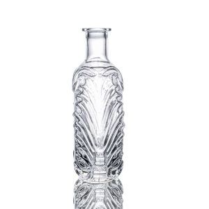 Bouteille de liqueur ronde en <span class=keywords><strong>verre</strong></span> soufflé gravée, bon marché, brandy, 1000 ml - Product Image 2