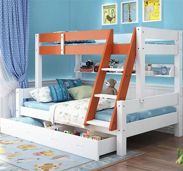 Children Bunk Bed Safety Double Deck Bed Kids For Sale