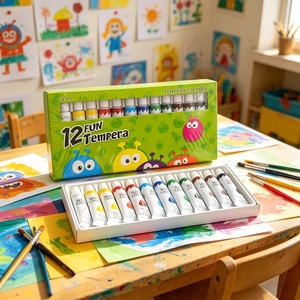 Kit <span class=keywords><strong>de</strong></span> Tubos <span class=keywords><strong>de</strong></span> <span class=keywords><strong>Pintura</strong></span> Témpera Lavables <span class=keywords><strong>de</strong></span> 12 Colores Vibrantes, Materiales <span class=keywords><strong>de</strong></span> Arte Ecológicos para Niños Pequeños, Principiantes y <span class=keywords><strong>Clases</strong></span> <span class=keywords><strong>de</strong></span> Arte en Jardín <span class=keywords><strong>de</strong></span> Infancia - Product Image 2